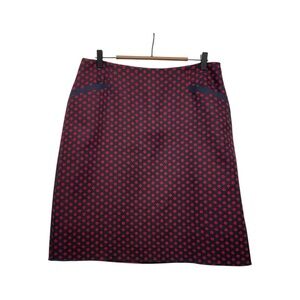 Talbots Polka dot Career Pencil Skirt Size 10 UNHEMED Navy-red